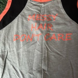 “Messy Hair Don’t Care” workout tank top
